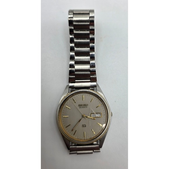 Vintage Seiko SQ Quartz Day-Date Stainless Steel Watch – Runs Great - Picture 3 of 5